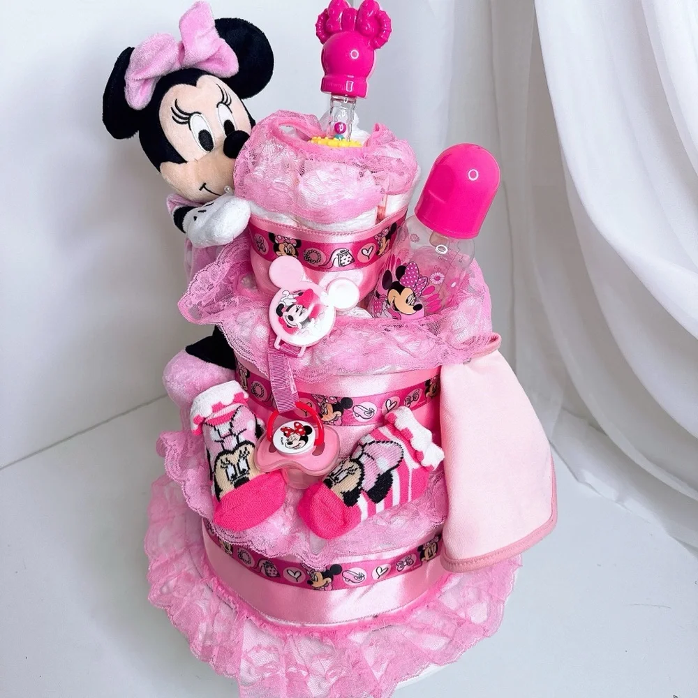Minnie Mouse Diaper Cake, Baby Shower Gift